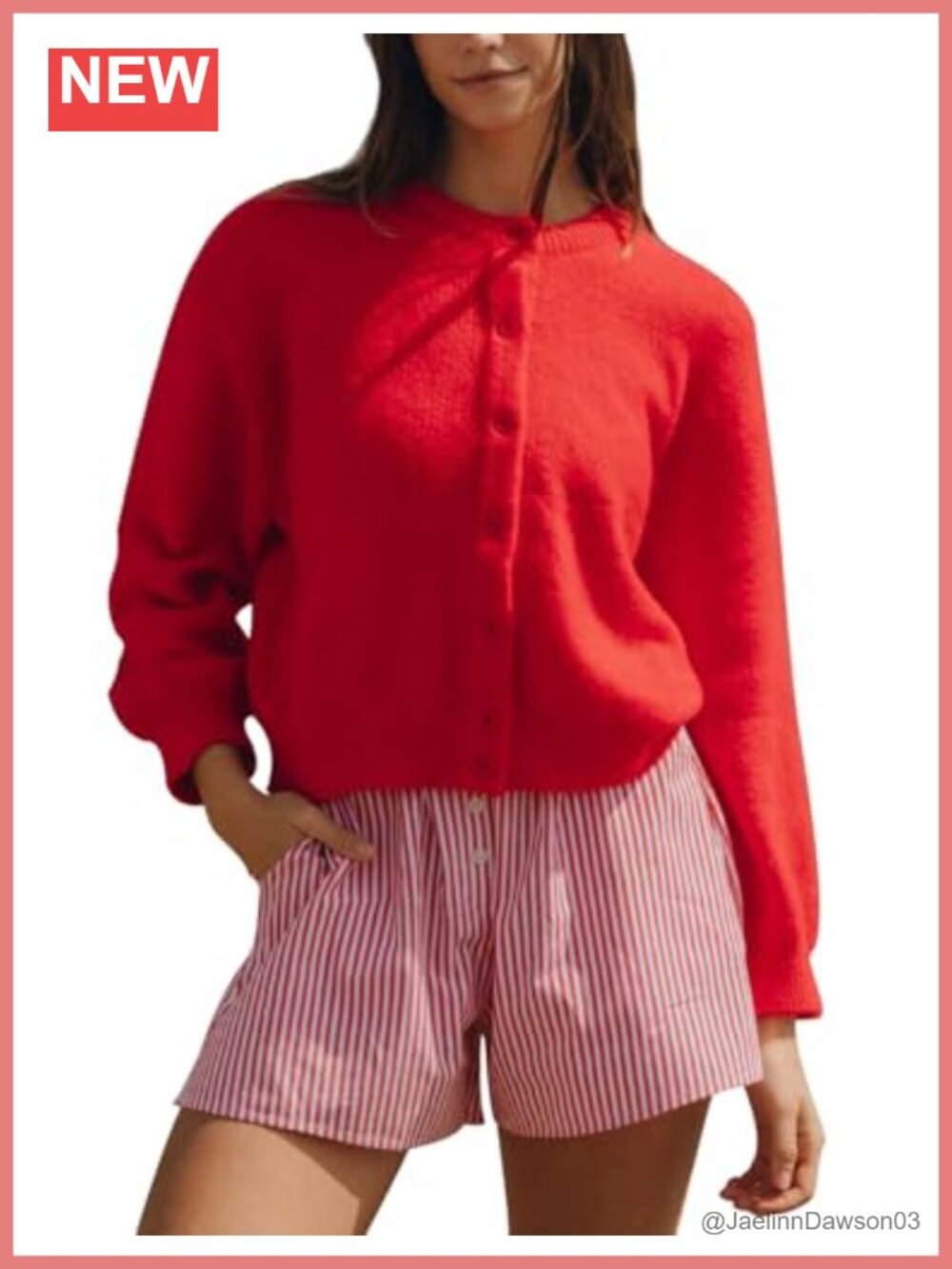 Womens Button Up Cardigan Soft Knit Crewneck Long Sleeve Fall Sweater